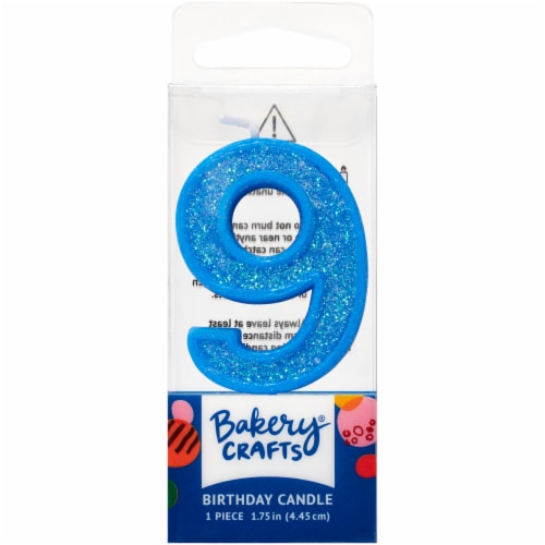 DecoPac Nine Birthday Candle Cake Decoration - Blue Perspective: front