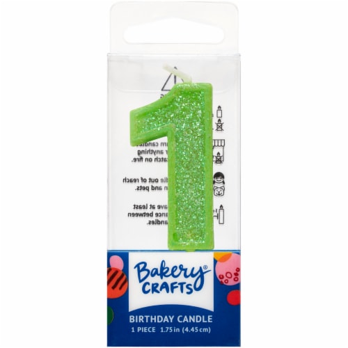DecoPac One Birthday Candle Cake Decoration - Green Perspective: front