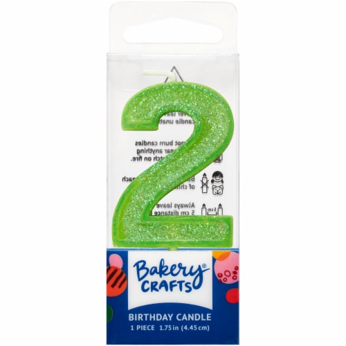 DecoPac Two Birthday Candle Cake Decoration - Green Perspective: front