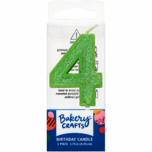 DecoPac Four Birthday Candle Cake Decoration - Green Perspective: front
