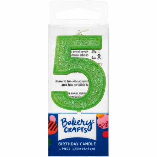 DecoPac Five Birthday Candle Cake Decoration - Green Perspective: front