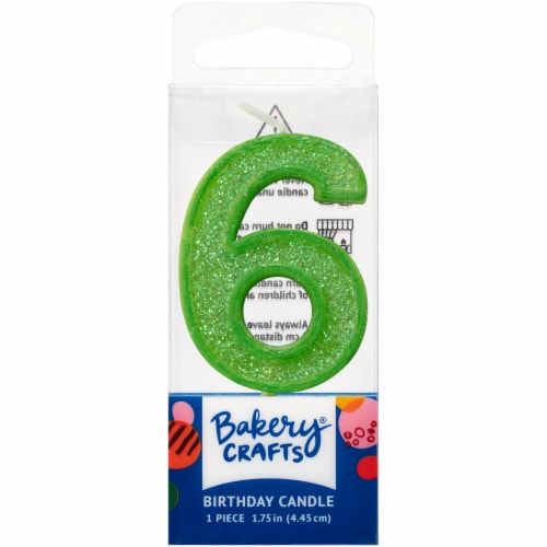 DecoPac Six Birthday Candle Cake Decoration - Green Perspective: front