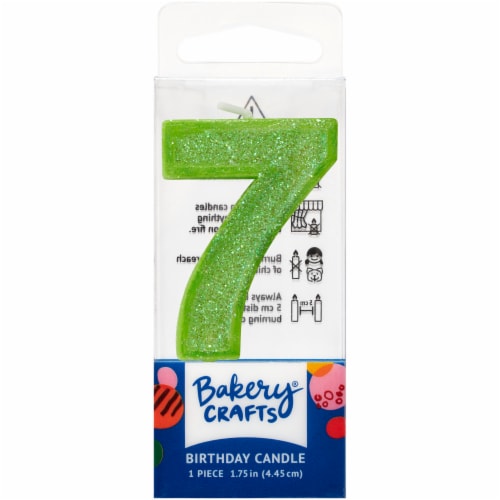 DecoPac Seven Birthday Candle Cake Decoration - Green Perspective: front