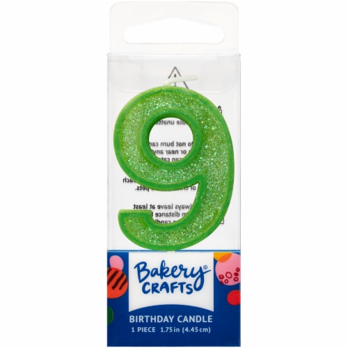 DecoPac Nine Birthday Candle Cake Decoration - Green Perspective: front