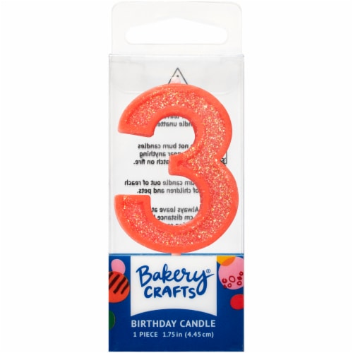 DecoPac Three Birthday Candle Cake Decoration - Pink Perspective: front