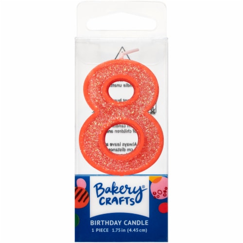 DecoPac Eight Birthday Candle Cake Decoration - Pink Perspective: front