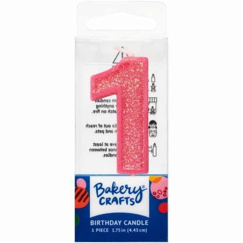 DecoPac One Birthday Candle Cake Decoration - Pink Perspective: front