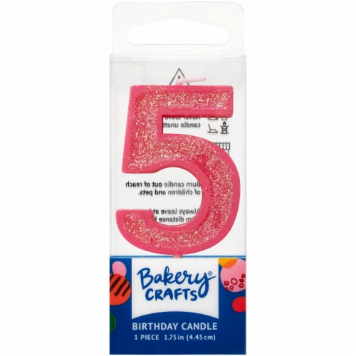 DecoPac Five Birthday Candle Cake Decoration - Pink Perspective: front