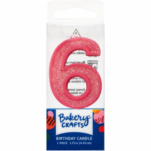 DecoPac Six Birthday Candle Cake Decoration - Pink Perspective: front
