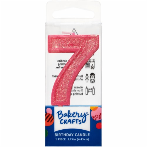 DecoPac Seven Birthday Candle Cake Decoration - Pink Perspective: front