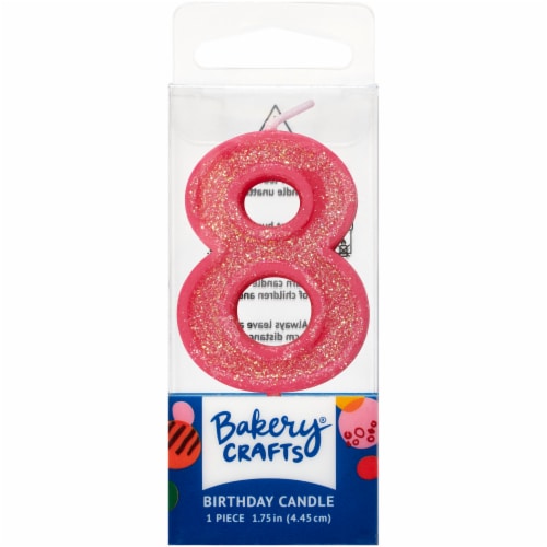 DecoPac Eight Birthday Candle Cake Decoration - Pink Perspective: front