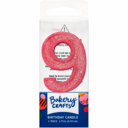 DecoPac Nine Birthday Candle Cake Decoration - Pink Perspective: front