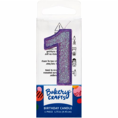 DecoPac One Birthday Candle Cake Decoration - Purple Perspective: front