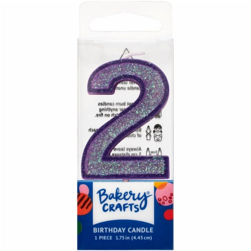 DecoPac Two Birthday Candle Cake Decoration - Purple Perspective: front