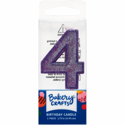 DecoPac Four Birthday Candle Cake Decoration - Purple Perspective: front