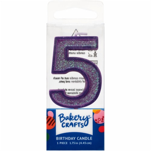 DecoPac Five Birthday Candle Cake Decoration - Purple Perspective: front