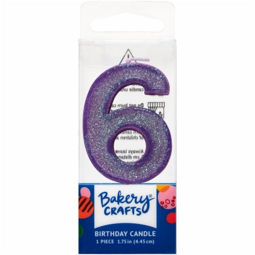 DecoPac Six Birthday Candle Cake Decoration - Purple Perspective: front