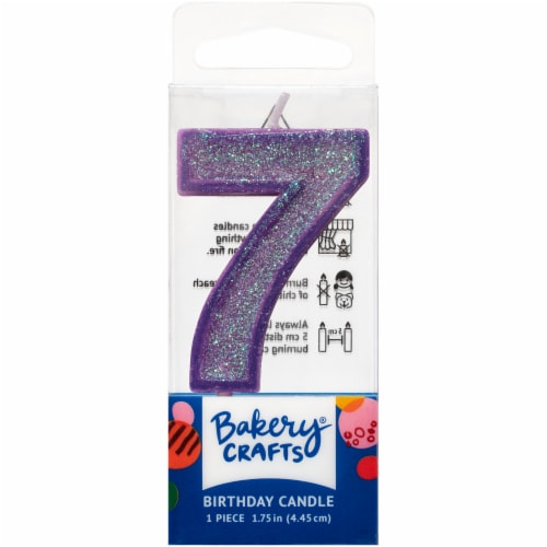 DecoPac Seven Birthday Candle Cake Decoration - Purple Perspective: front
