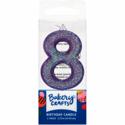 DecoPac Eight Birthday Candle Cake Decoration - Purple Perspective: front