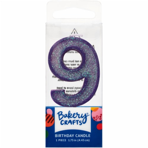DecoPac Nine Birthday Candle Cake Decoration - Purple Perspective: front