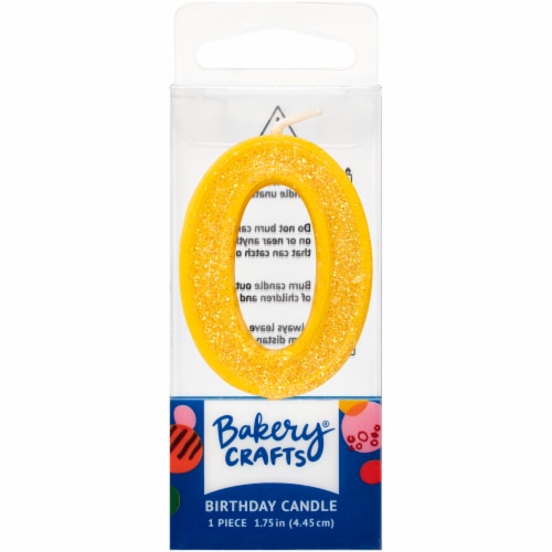 DecoPac Zero Birthday Candle Cake Decoration - Yellow Perspective: front