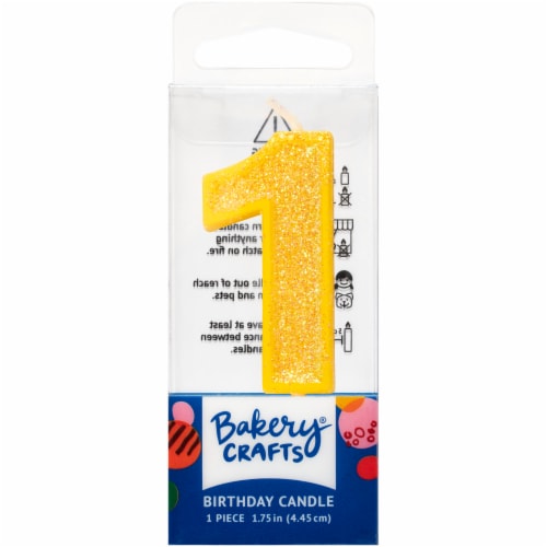 DecoPac One Birthday Candle Cake Decoration - Yellow Perspective: front