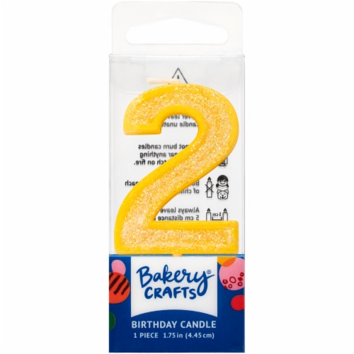 DecoPac Two Birthday Candle Cake Decoration - Yellow Perspective: front