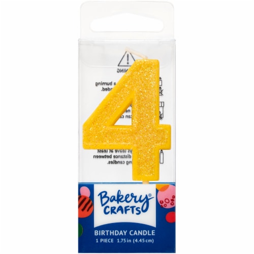DecoPac Four Birthday Candle Cake Decoration - Yellow Perspective: front