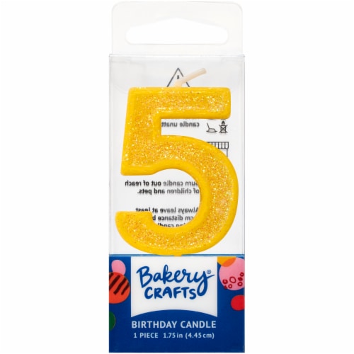 DecoPac Five Birthday Candle Cake Decoration - Yellow Perspective: front