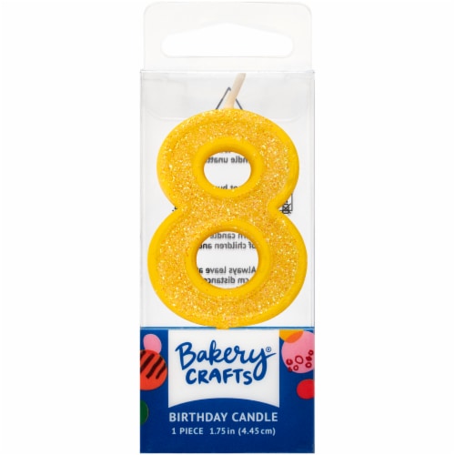 DecoPac Eight Birthday Candle Cake Decoration - Yellow Perspective: front