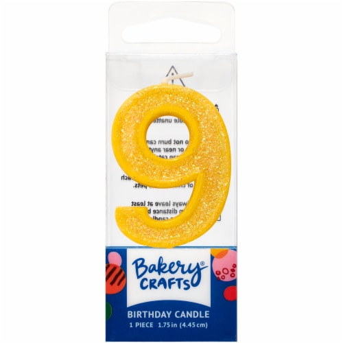 DecoPac Nine Birthday Candle Cake Decoration - Yellow Perspective: front