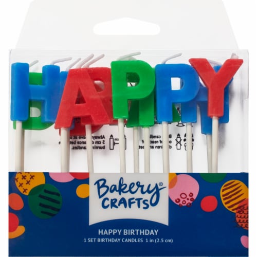 DecoPac Happy Birthday Letter Candles Perspective: front