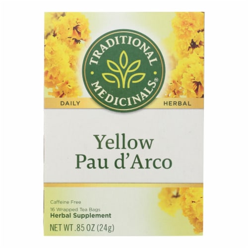 Traditional Medicinals Pau d'Arco Herbal Tea - 16 Tea Bags - Case of 6 Perspective: front