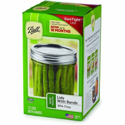 Ball Canning - Lids & Bands Widemouth - Case of 12 - 12 CT Perspective: front