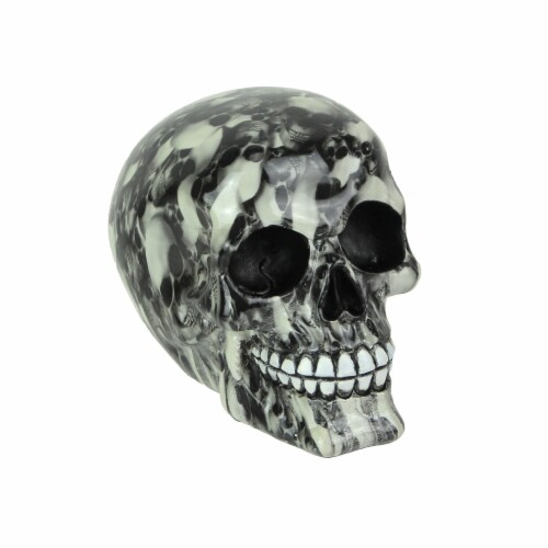 Resin Skulls Print Skull Statue Skeleton Home Decor Gothic Sculpture Figurine Perspective: front