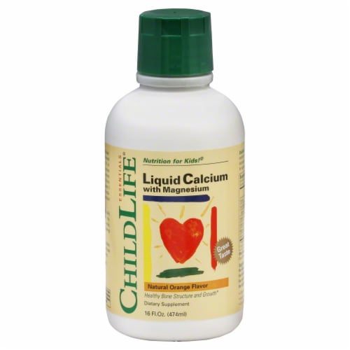 Child Life Natural Orange Flavor Liquid Calcium With Magnesium Perspective: front