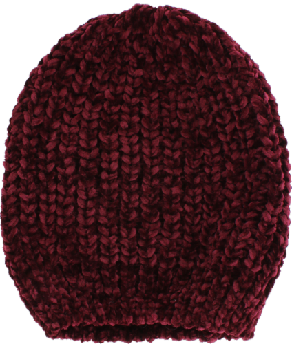 Pugs Chenille Beanie - Purple Perspective: front