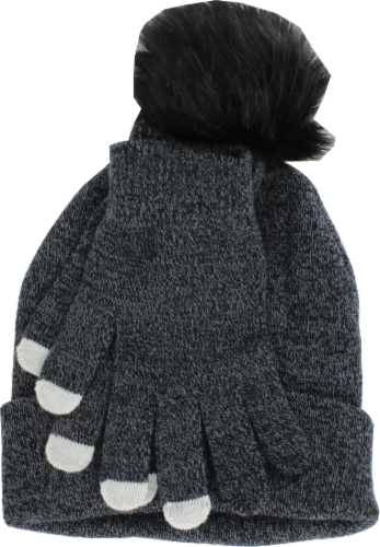 Pugs Gear Knit Hat & Gloves - Gray Perspective: front