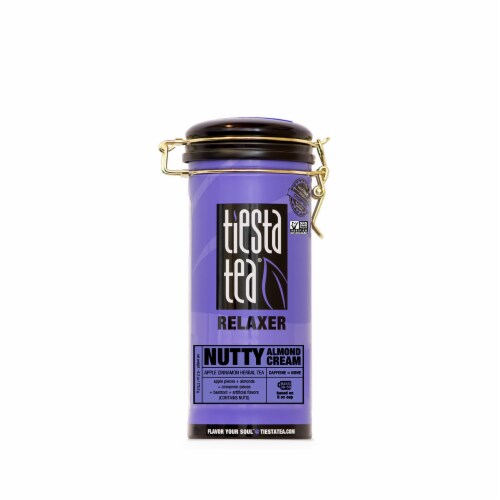 Tiesta Tea Relaxer Nutty Almond Cream Tea Perspective: front
