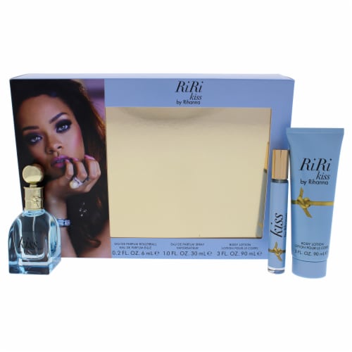 Rihanna Riri Kiss 1oz EDP Spray 0.20oz EDP Roller Ball 3oz Body