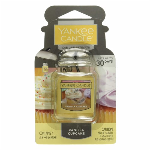 Yankee Candle Car Jar Ultimate Vanilla Cupcake Air Freshener Perspective: front