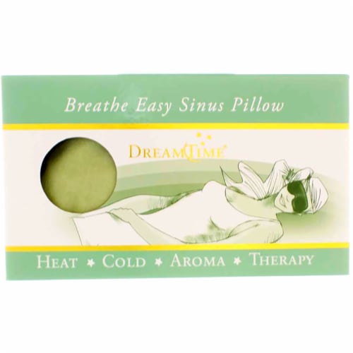 DreamTime Aromatherapy Breathe Easy Hot And Cold Sinus Pillow, Sage, Eucalyptus & Peppermint Perspective: front