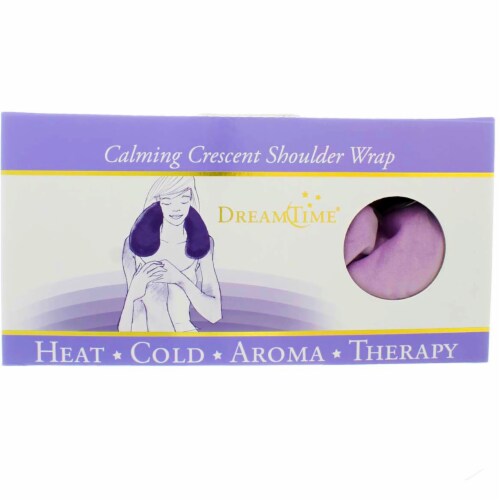 DreamTime Aromatherapy Calming Crescent Hot And Cold Shoulder Wrap, Lavender Perspective: front