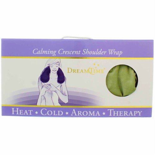 DreamTime Aromatherapy Calming Crescent Hot And Cold Shoulder Wrap, Sage Perspective: front