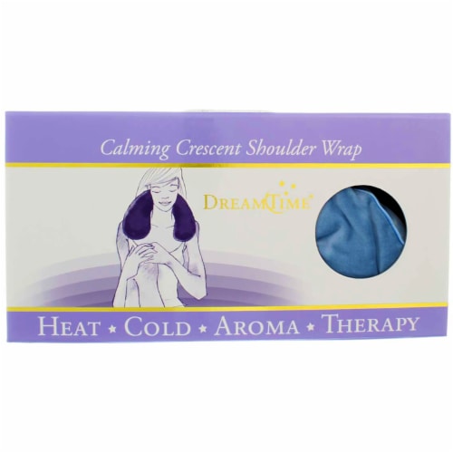 DreamTime Aromatherapy Calming Crescent Hot And Cold Shoulder Wrap, Blue Perspective: front