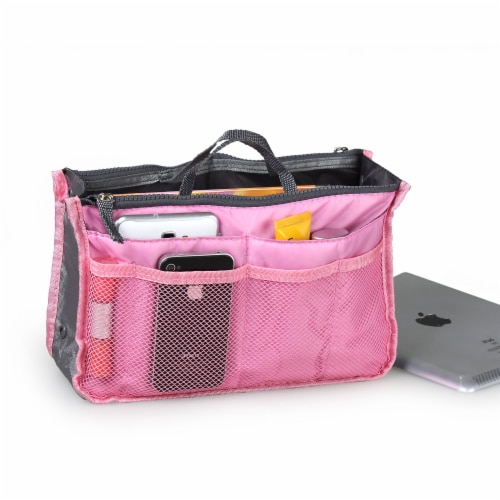 Handbag Organizer For Women In Nylon With 13 Pockets And Detachable Wallet Red Pink 1 unit Mariano s
