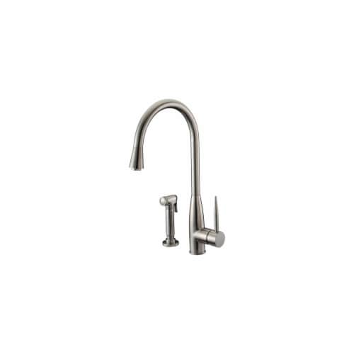 Dawn Kitchen & Bath AB50 3178BN Single-Lever Kitchen Faucet with Side Spray - Brushed Nickel Perspective: front