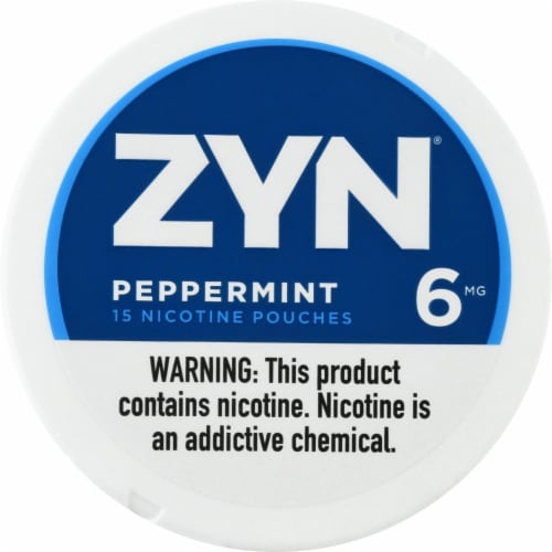 ZYN Peppermint 6mg Nicotine Pouches Perspective: front