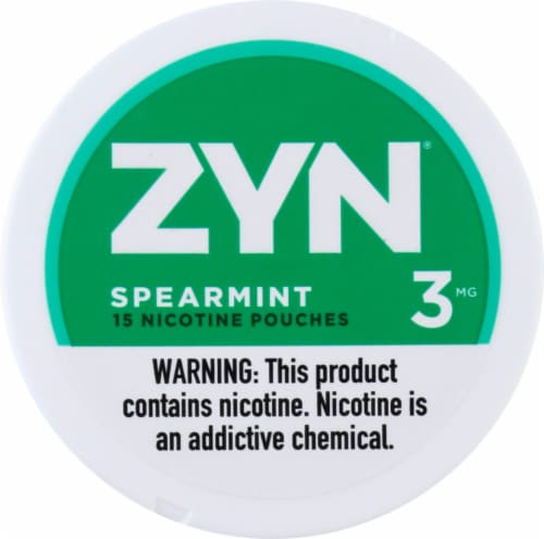 ZYN Spearmint 3mg Nicotine Pouches Perspective: front