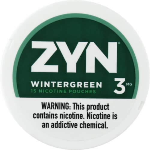 ZYN Wintergreen 3mg Nicotine Pouches Perspective: front